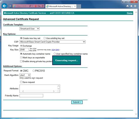 Storing a certificate for smart card logon on an RSA SecurID 